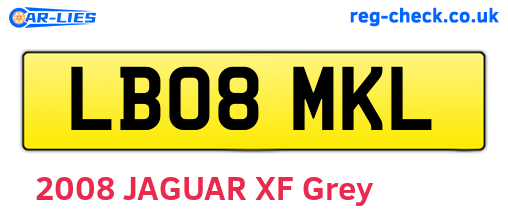 LB08MKL are the vehicle registration plates.