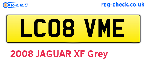LC08VME are the vehicle registration plates.