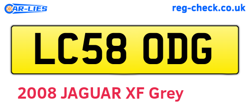 LC58ODG are the vehicle registration plates.