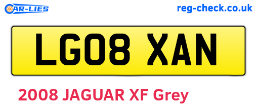 LG08XAN are the vehicle registration plates.