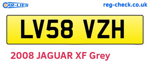LV58VZH are the vehicle registration plates.