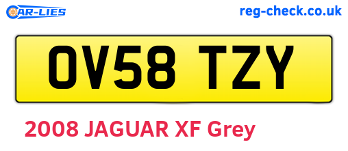 OV58TZY are the vehicle registration plates.