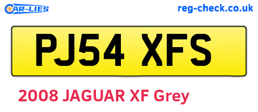 PJ54XFS are the vehicle registration plates.
