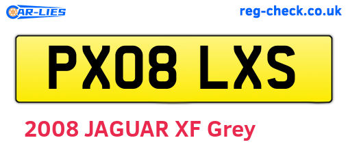 PX08LXS are the vehicle registration plates.