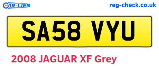 SA58VYU are the vehicle registration plates.