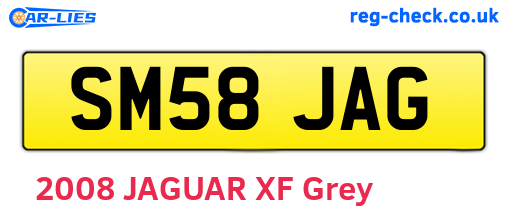 SM58JAG are the vehicle registration plates.
