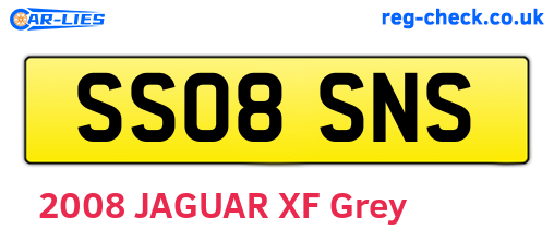 SS08SNS are the vehicle registration plates.