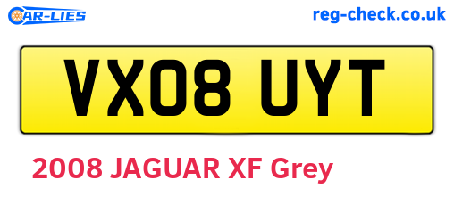 VX08UYT are the vehicle registration plates.