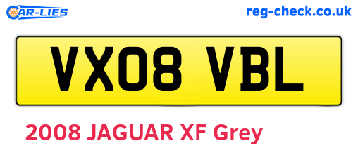 VX08VBL are the vehicle registration plates.