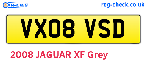 VX08VSD are the vehicle registration plates.