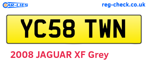 YC58TWN are the vehicle registration plates.
