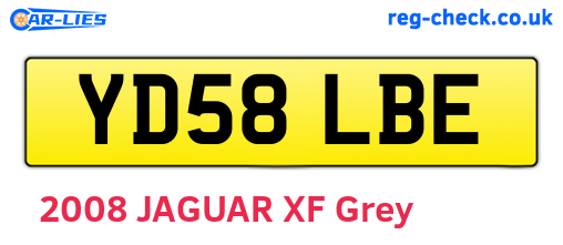 YD58LBE are the vehicle registration plates.