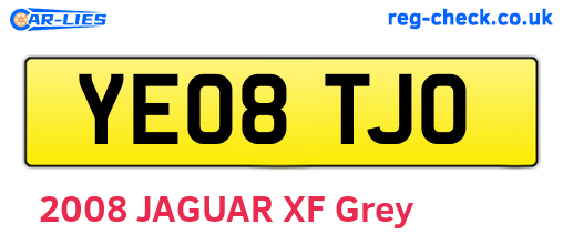 YE08TJO are the vehicle registration plates.