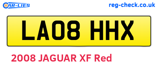 LA08HHX are the vehicle registration plates.