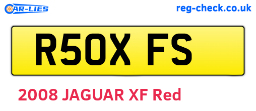 R50XFS are the vehicle registration plates.