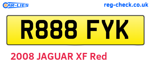 R888FYK are the vehicle registration plates.