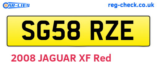 SG58RZE are the vehicle registration plates.