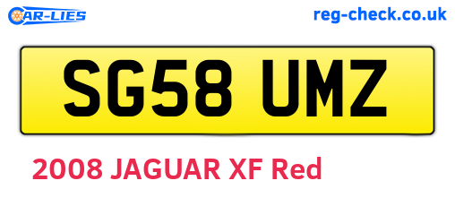 SG58UMZ are the vehicle registration plates.