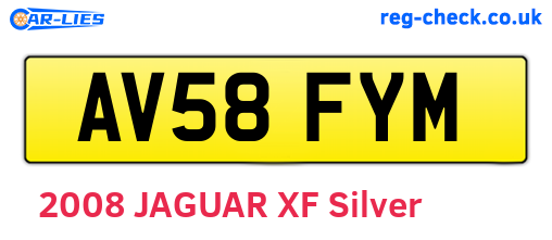 AV58FYM are the vehicle registration plates.