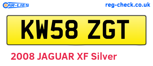 KW58ZGT are the vehicle registration plates.