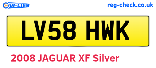 LV58HWK are the vehicle registration plates.
