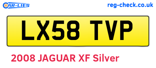 LX58TVP are the vehicle registration plates.