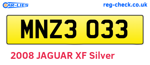 MNZ3033 are the vehicle registration plates.