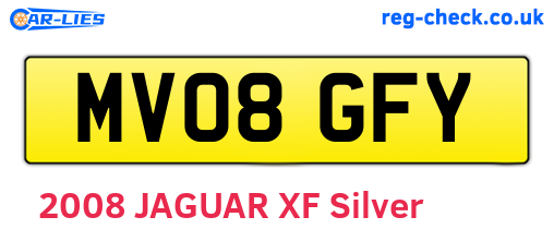 MV08GFY are the vehicle registration plates.