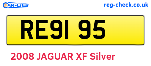 RE9195 are the vehicle registration plates.