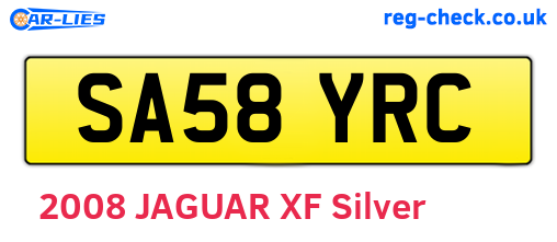 SA58YRC are the vehicle registration plates.