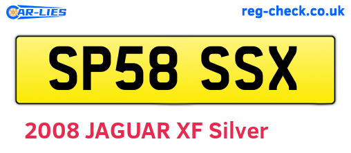 SP58SSX are the vehicle registration plates.