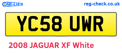 YC58UWR are the vehicle registration plates.