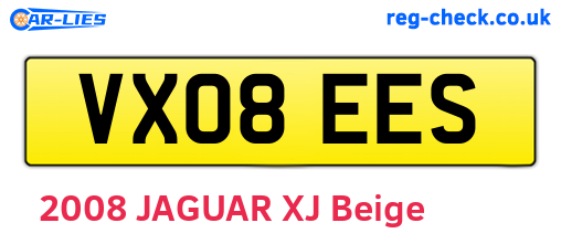 VX08EES are the vehicle registration plates.