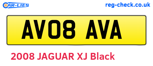 AV08AVA are the vehicle registration plates.