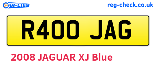 R400JAG are the vehicle registration plates.