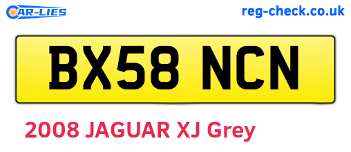 BX58NCN are the vehicle registration plates.