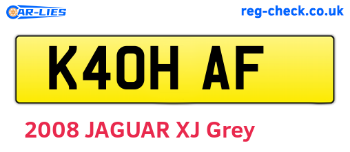 K40HAF are the vehicle registration plates.