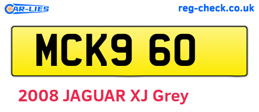 MCK960 are the vehicle registration plates.