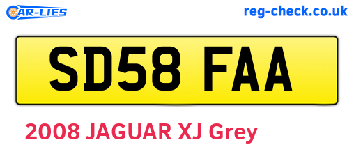 SD58FAA are the vehicle registration plates.