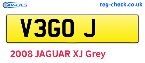 V3GOJ are the vehicle registration plates.