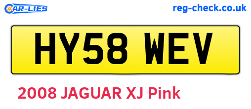 HY58WEV are the vehicle registration plates.