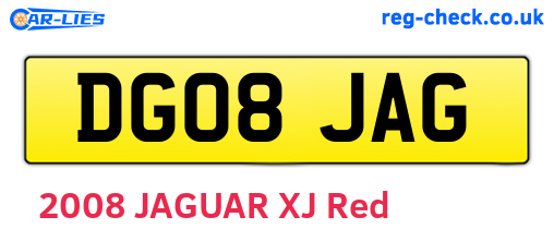 DG08JAG are the vehicle registration plates.