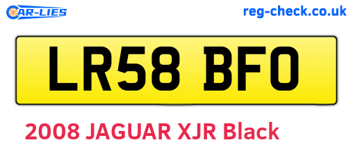 LR58BFO are the vehicle registration plates.