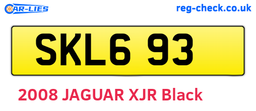 SKL693 are the vehicle registration plates.