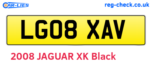 LG08XAV are the vehicle registration plates.