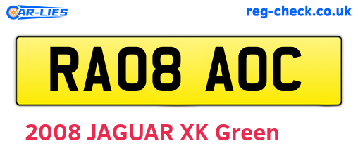 RA08AOC are the vehicle registration plates.