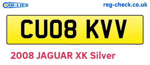 CU08KVV are the vehicle registration plates.