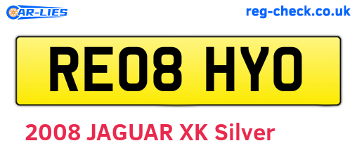 RE08HYO are the vehicle registration plates.