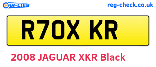 R70XKR are the vehicle registration plates.