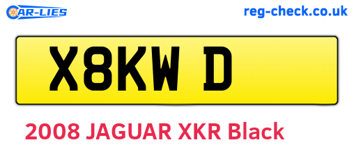 X8KWD are the vehicle registration plates.